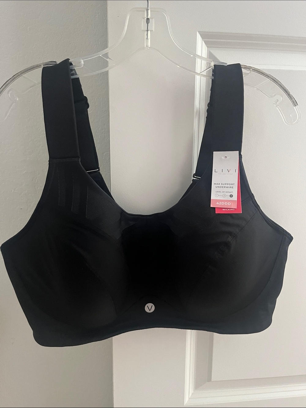 LIVI  Black Full-Coverage Support Bra